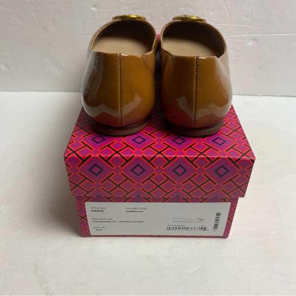 Tory Burch Chelsea Ballet Umber Tan Patent Leather size 9.5 - Picture 6 of 12